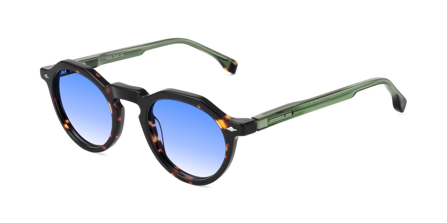 Angle of Orta in Tortoise/Green with Blue Gradient Lenses