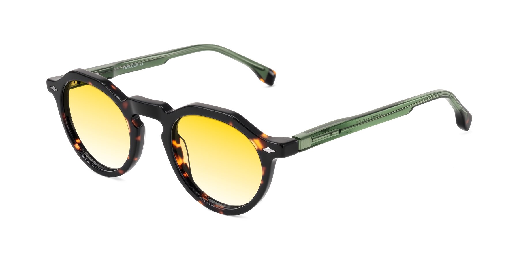 Angle of Orta in Tortoise/Green with Yellow Gradient Lenses
