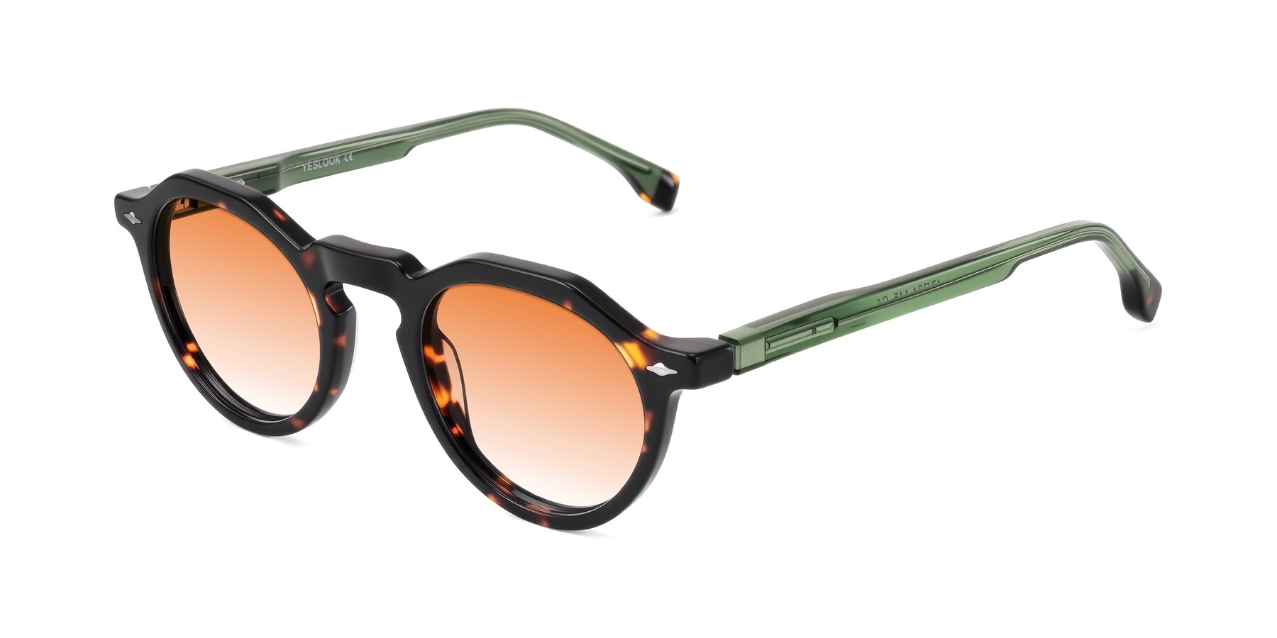 Angle of Orta in Tortoise/Green with Orange Gradient Lenses