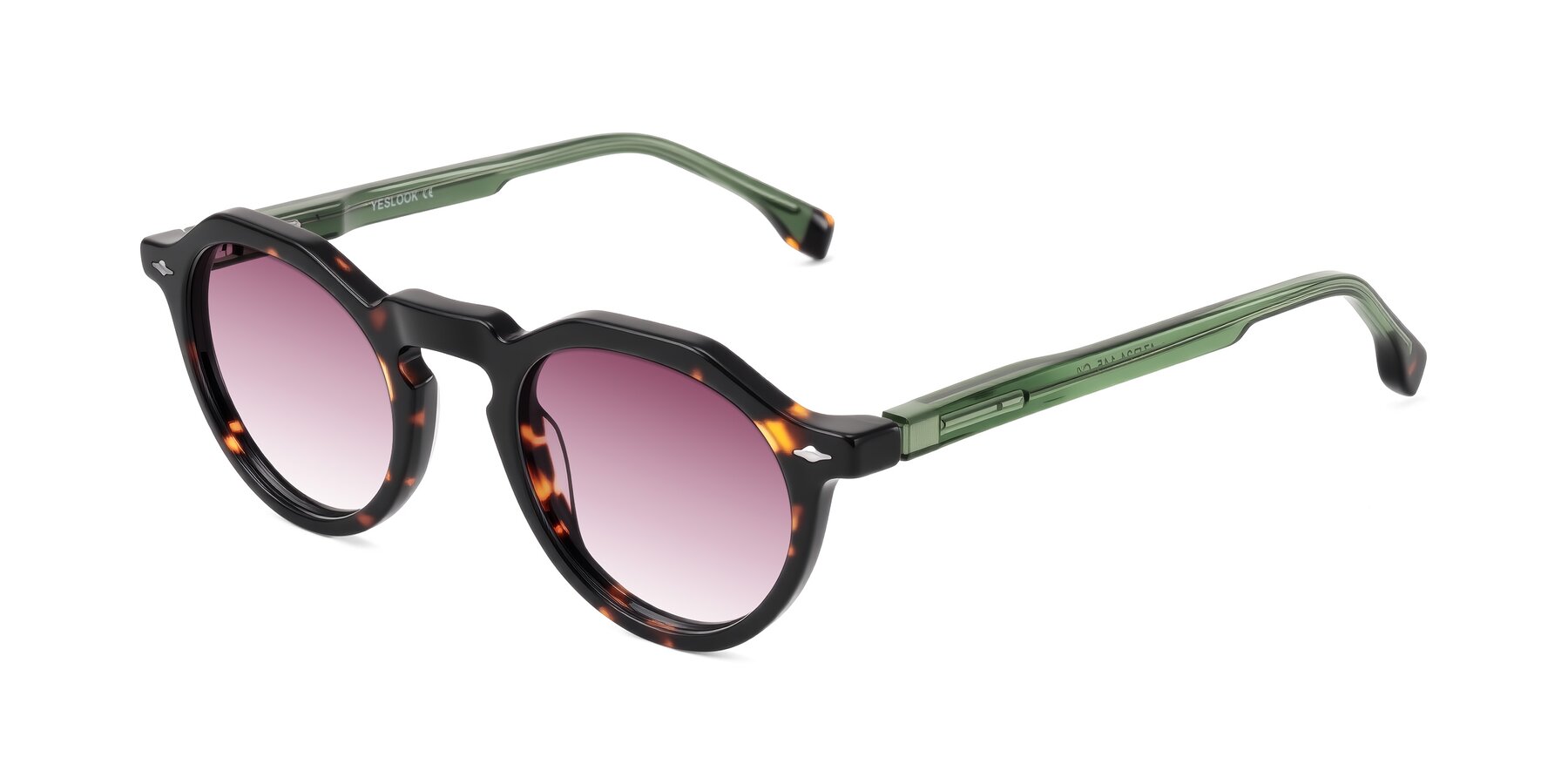 Angle of Orta in Tortoise/Green with Wine Gradient Lenses