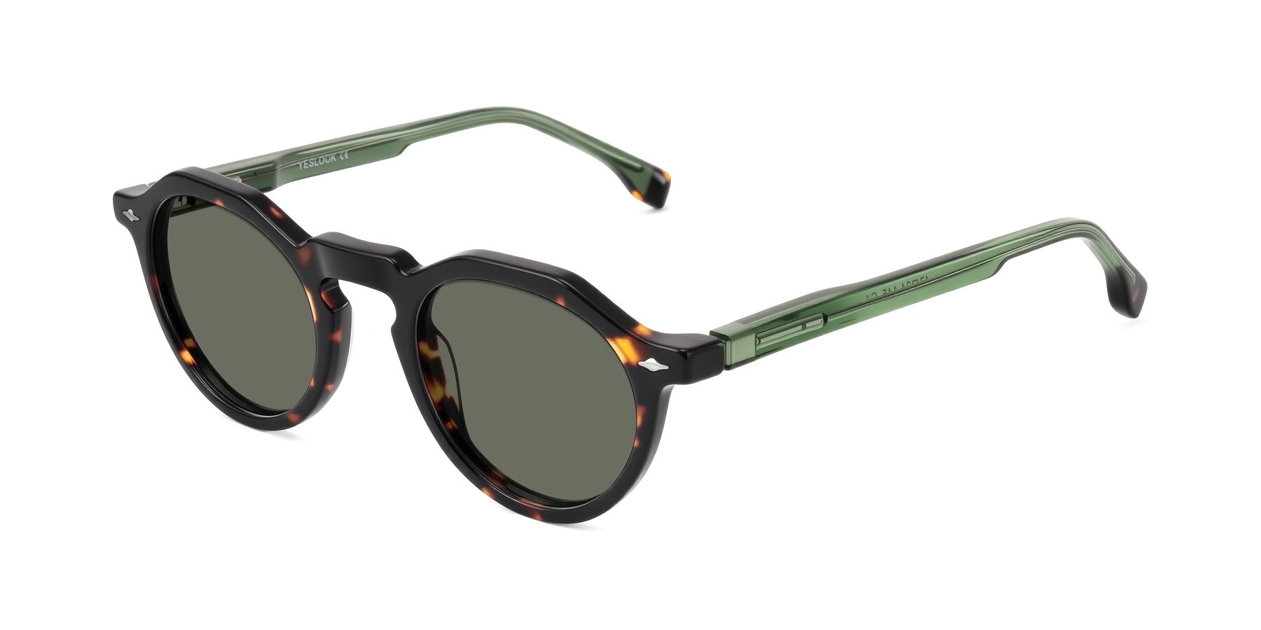 Angle of Orta in Tortoise/Green with Gray Polarized Lenses