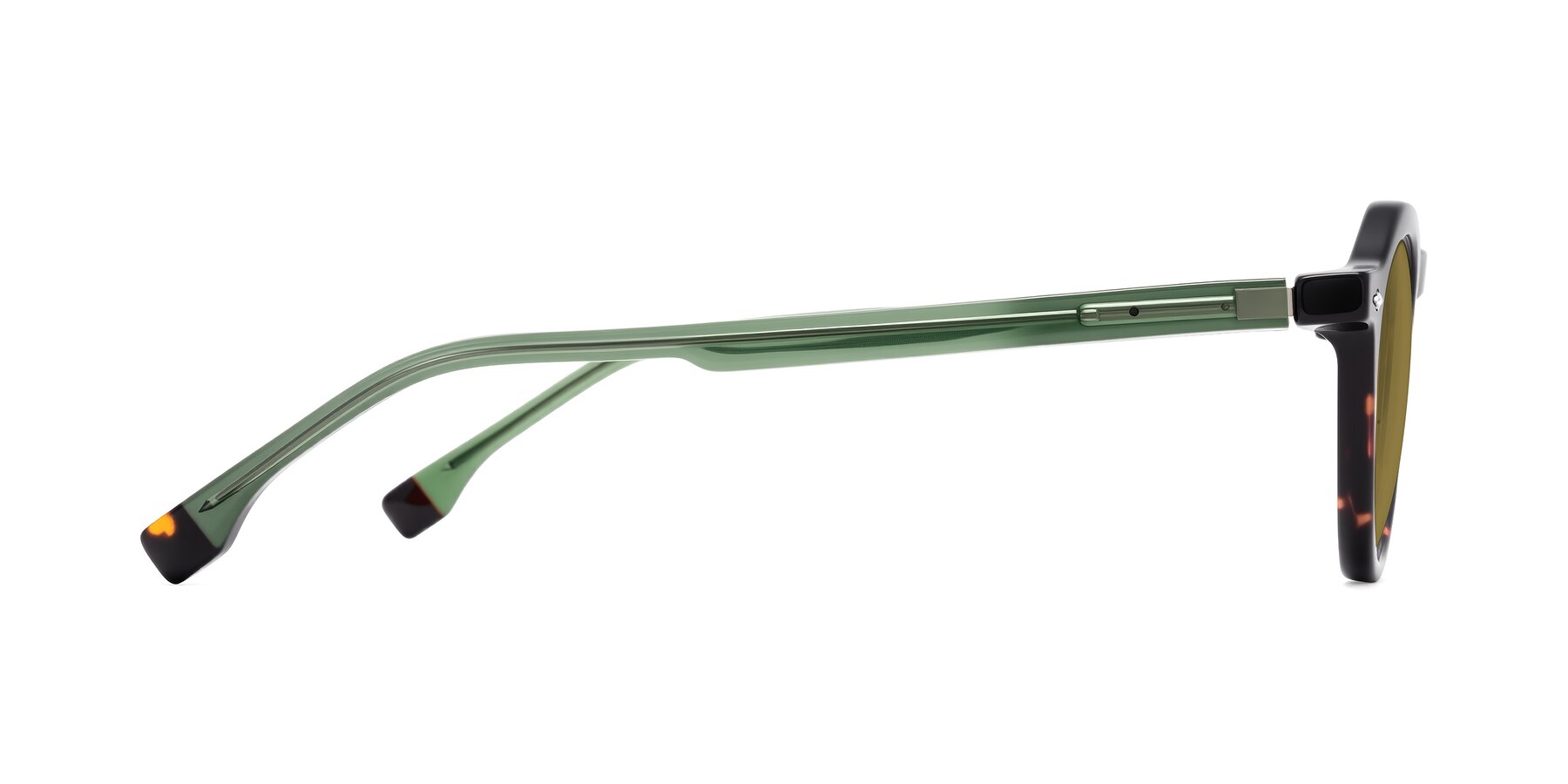 Side of Orta in Tortoise/Green with Brown Polarized Lenses