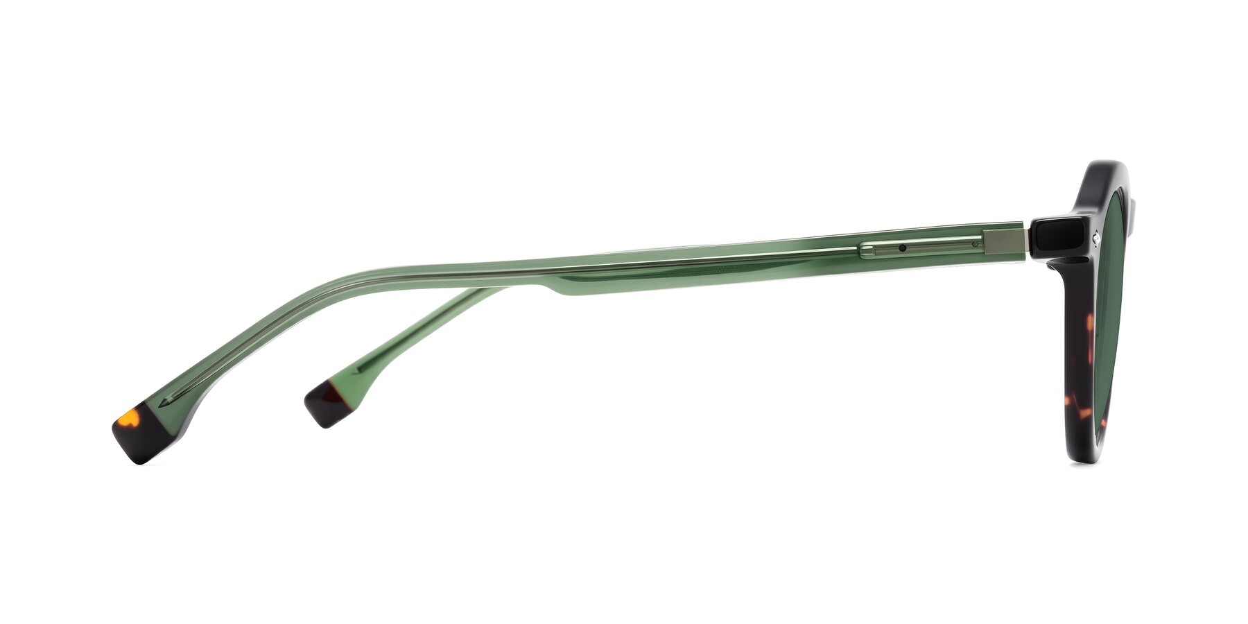 Side of Orta in Tortoise/Green with Green Polarized Lenses