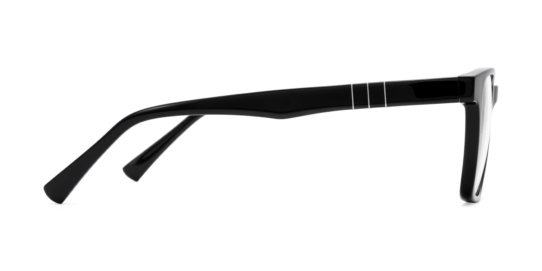 Side of Doelum in Black with Clear Reading Eyeglass Lenses