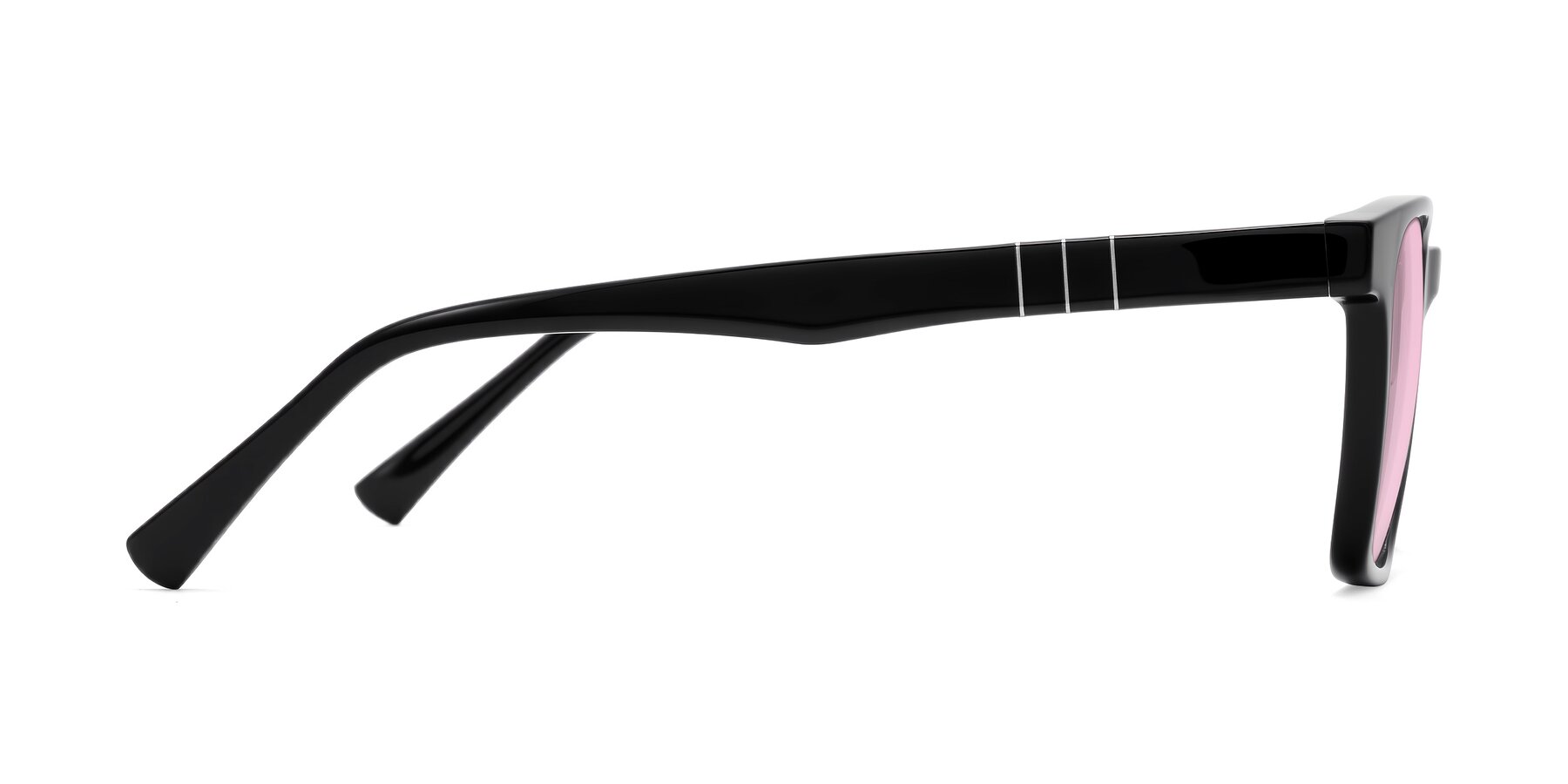 Side of Doelum in Black with Light Pink Tinted Lenses