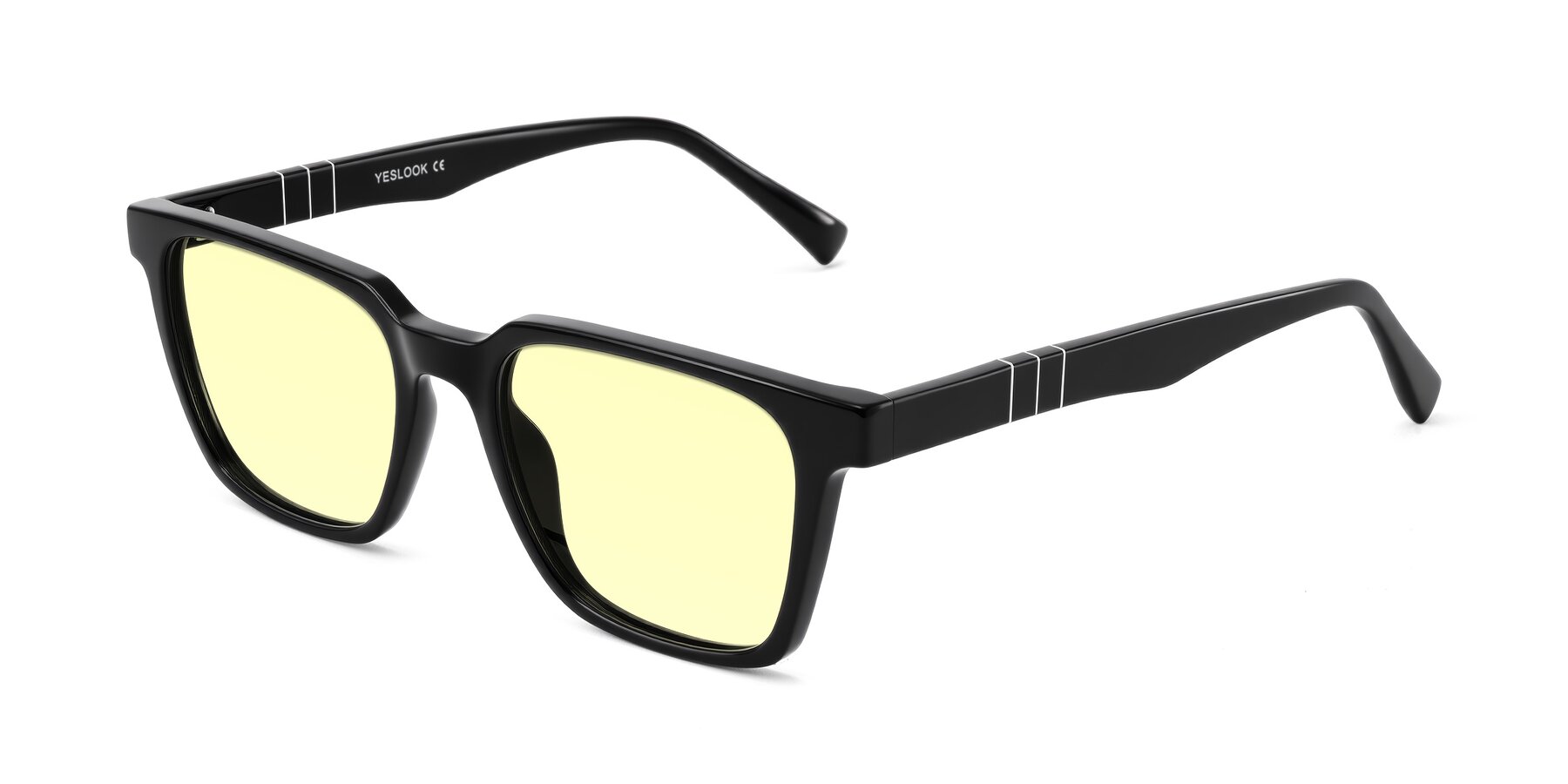 Angle of Doelum in Black with Light Yellow Tinted Lenses