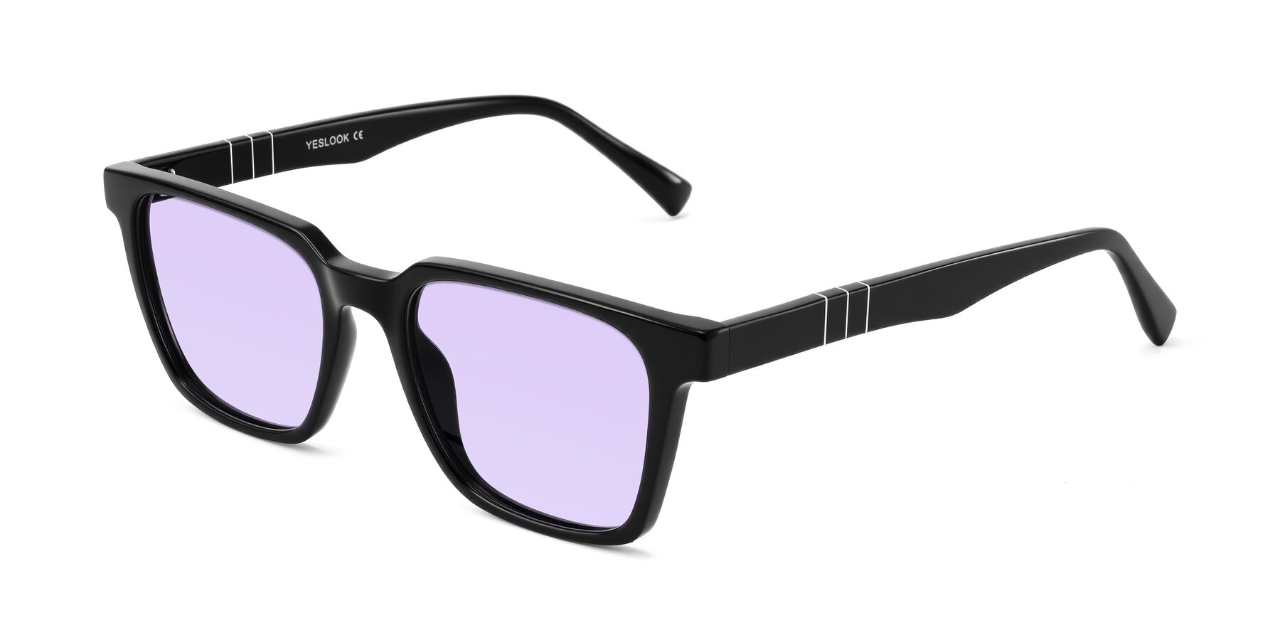 Angle of Doelum in Black with Light Purple Tinted Lenses