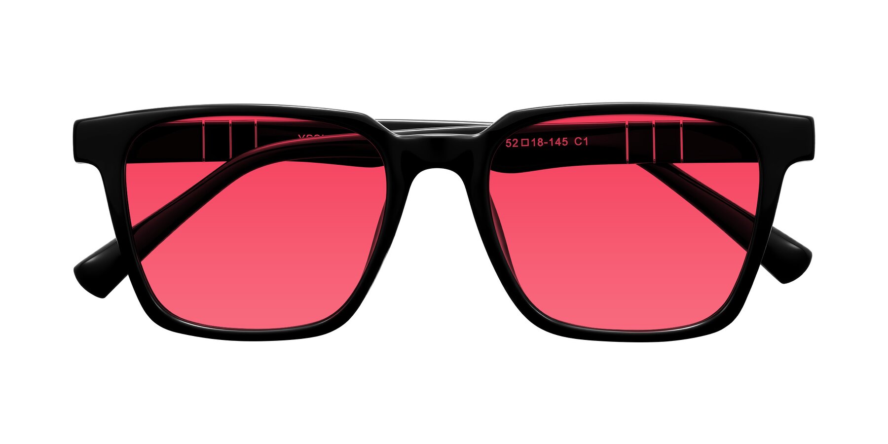 Folded Front of Doelum in Black with Red Tinted Lenses