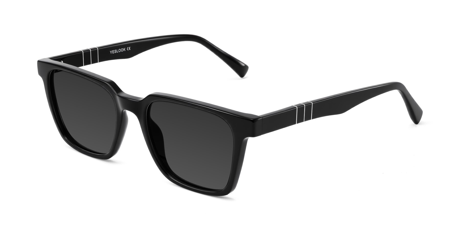 Angle of Doelum in Black with Gray Tinted Lenses