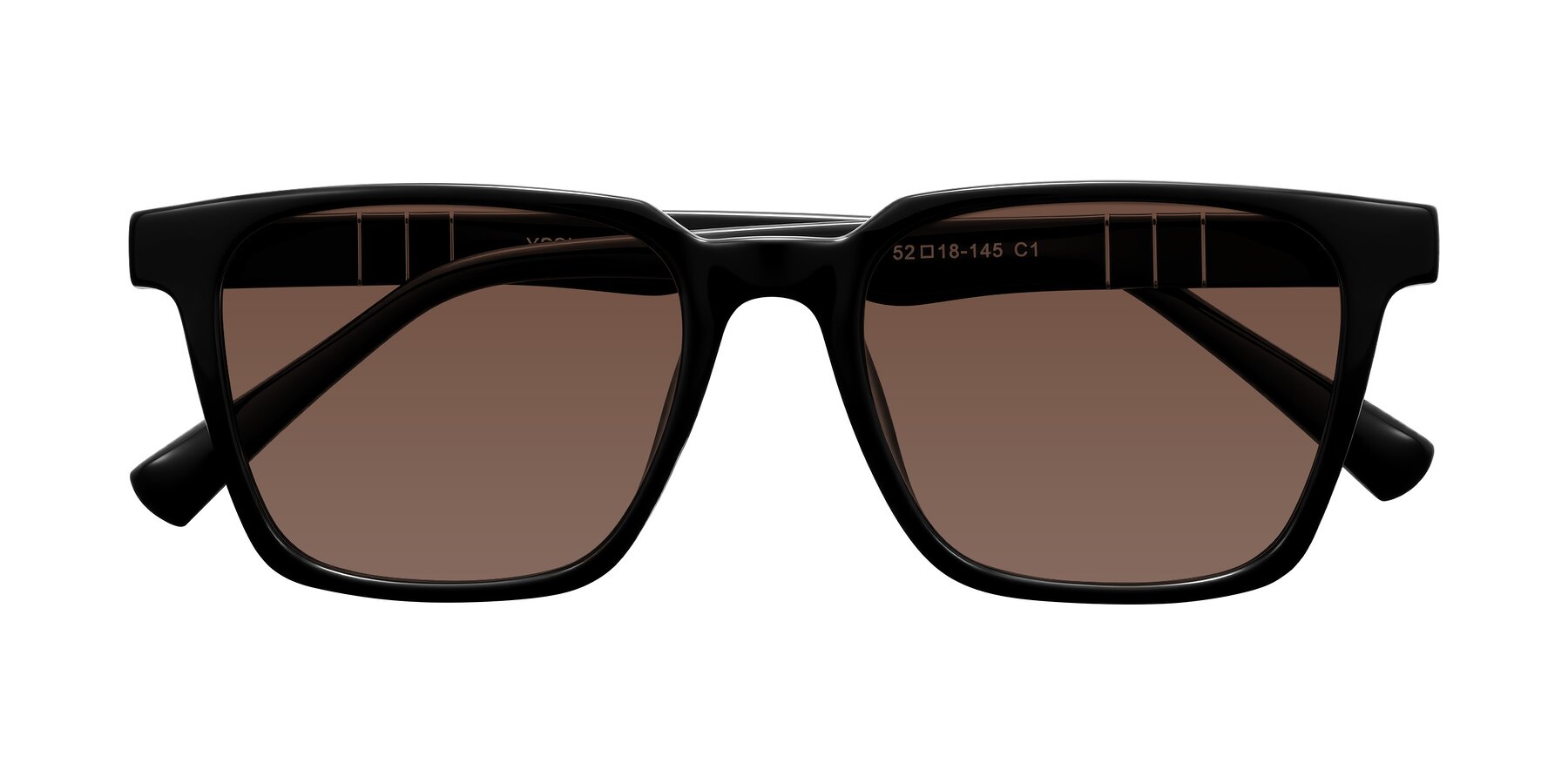 Folded Front of Doelum in Black with Brown Tinted Lenses