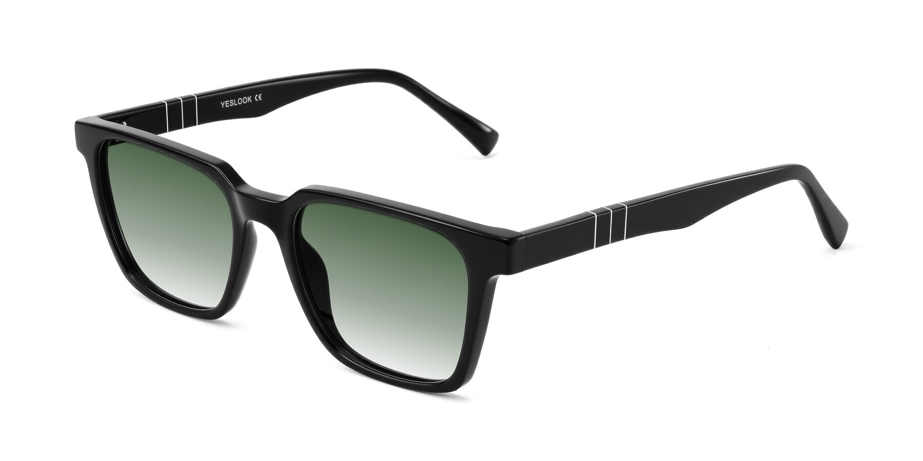Angle of Doelum in Black with Green Gradient Lenses