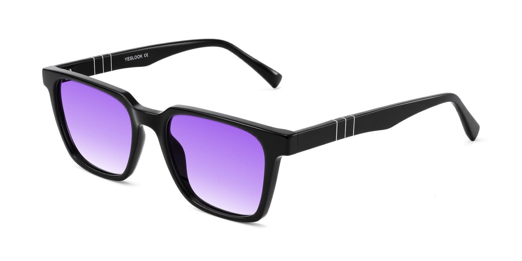 Angle of Doelum in Black with Purple Gradient Lenses