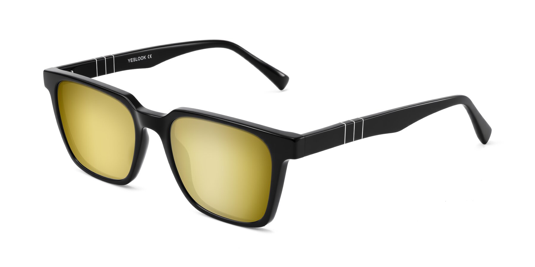 Angle of Doelum in Black with Gold Mirrored Lenses