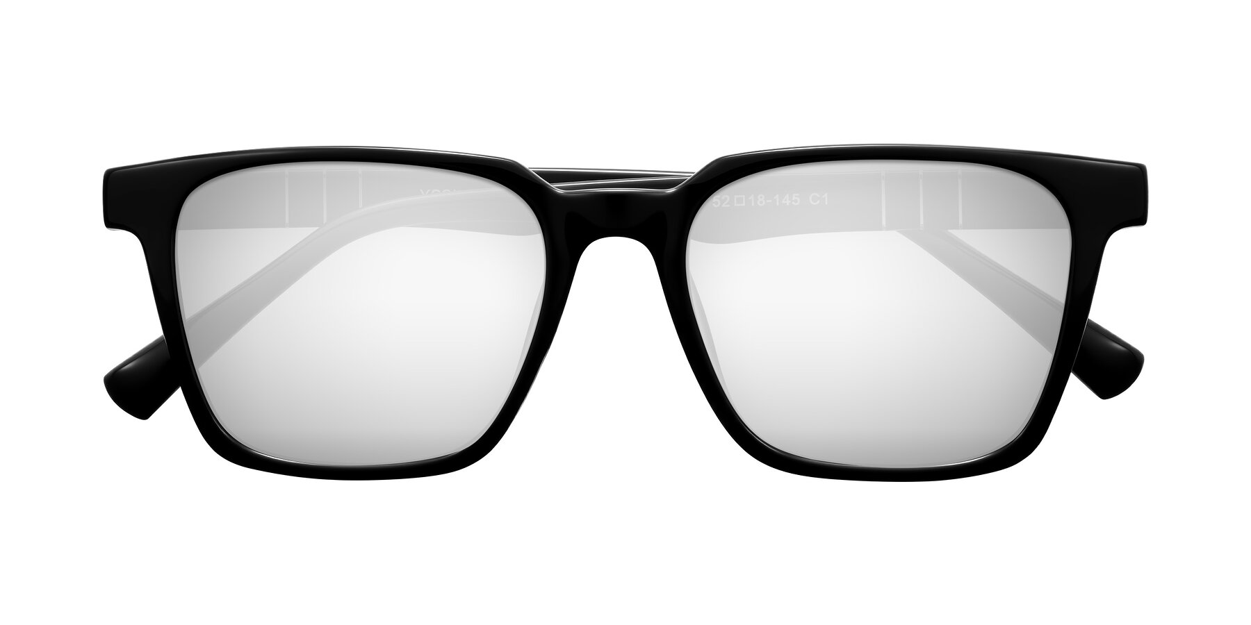 Folded Front of Doelum in Black with Silver Mirrored Lenses