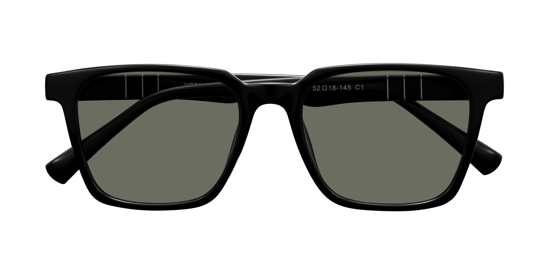 Folded Front of Doelum in Black with Gray Polarized Lenses