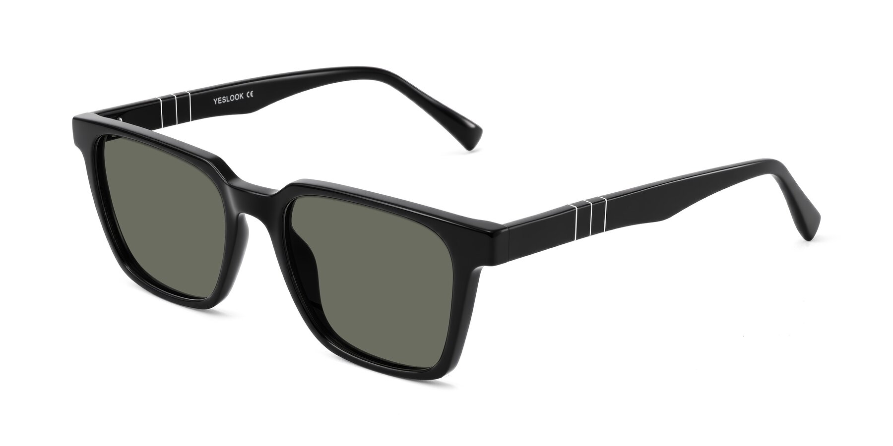 Angle of Doelum in Black with Gray Polarized Lenses