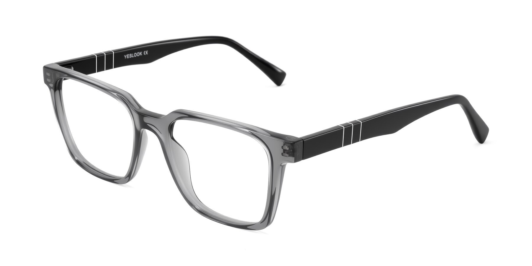 Angle of Doelum in Gray/Black with Clear Reading Eyeglass Lenses