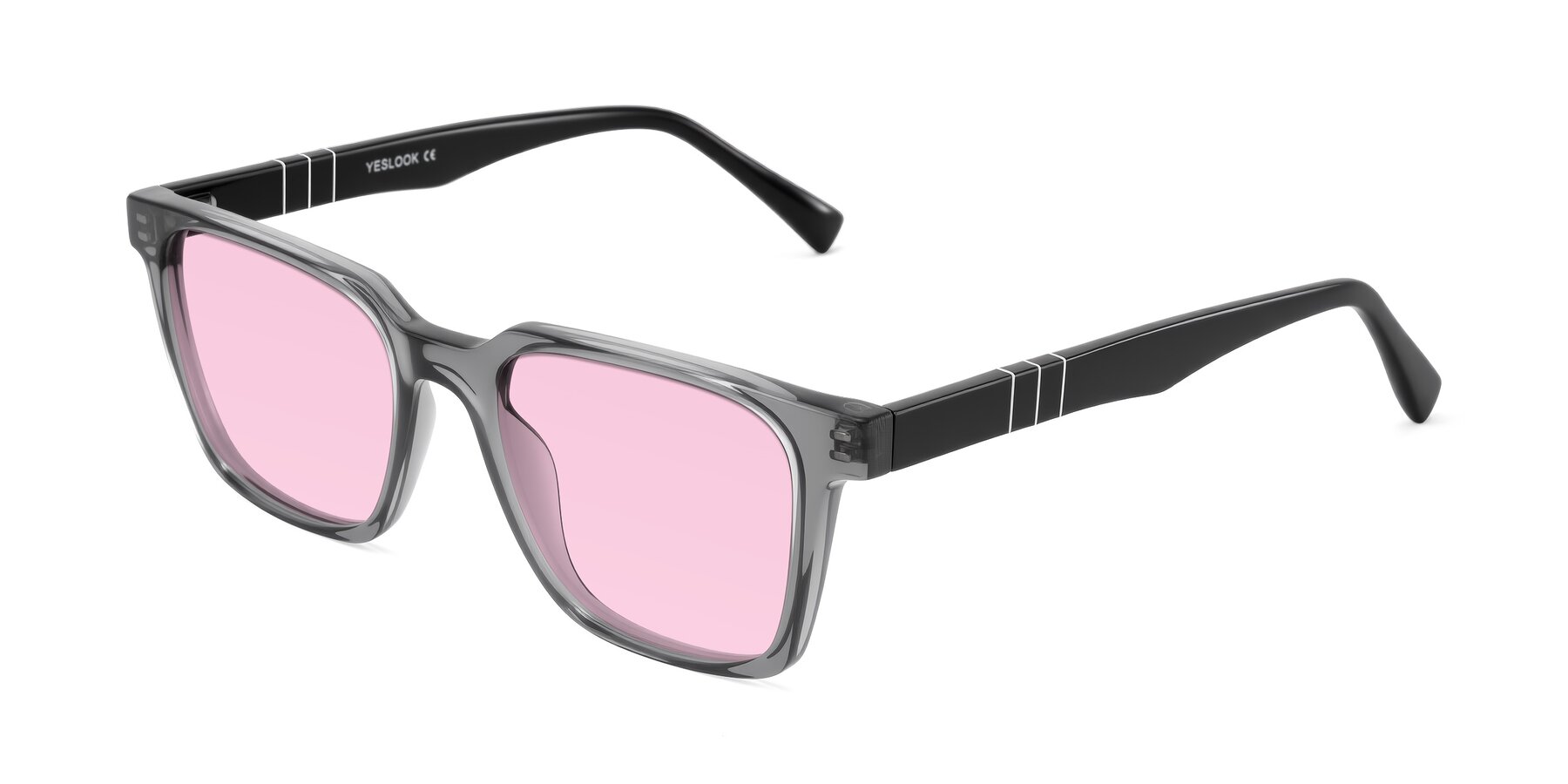 Angle of Doelum in Gray/Black with Light Pink Tinted Lenses