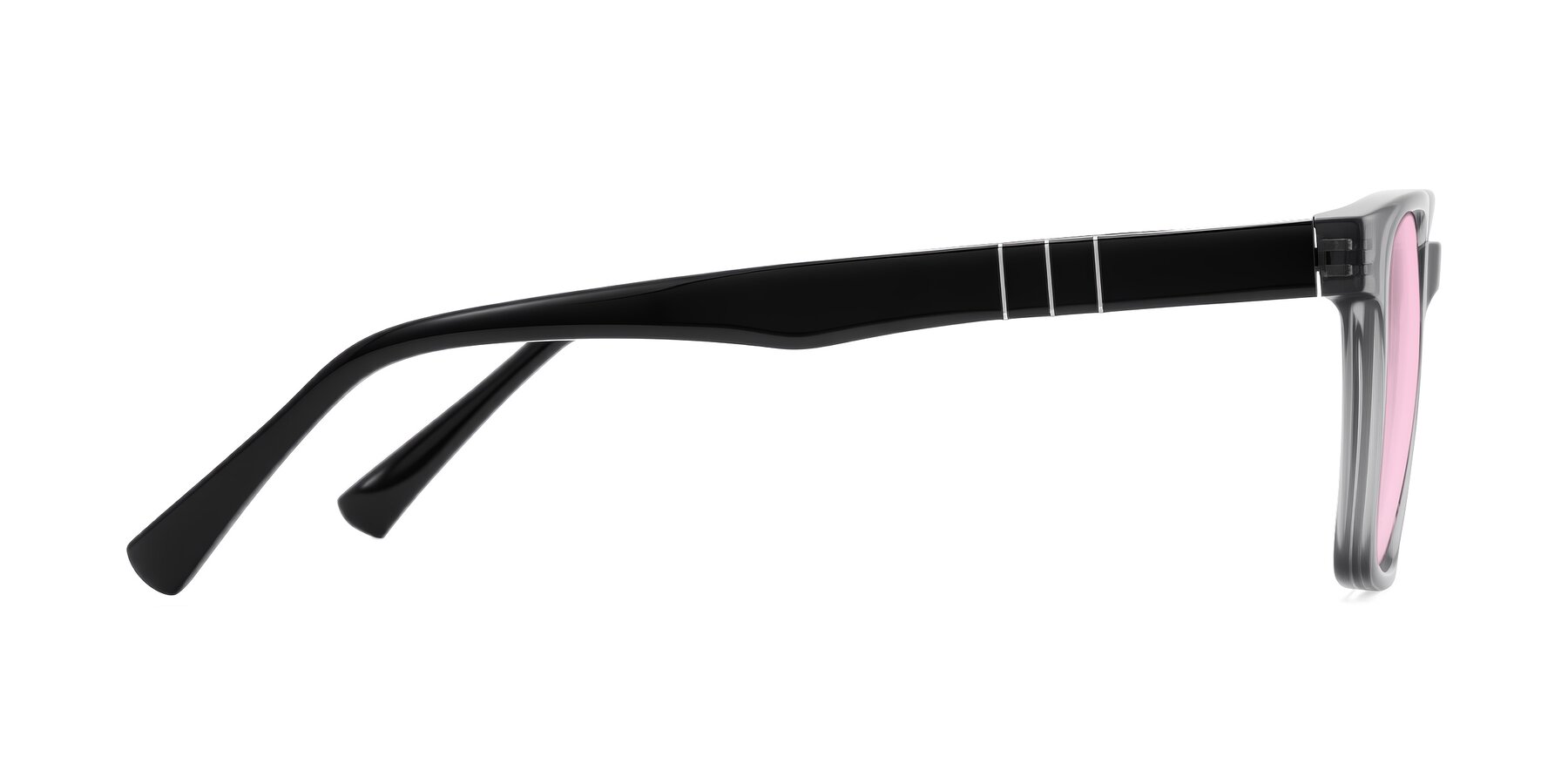 Side of Doelum in Gray/Black with Light Pink Tinted Lenses