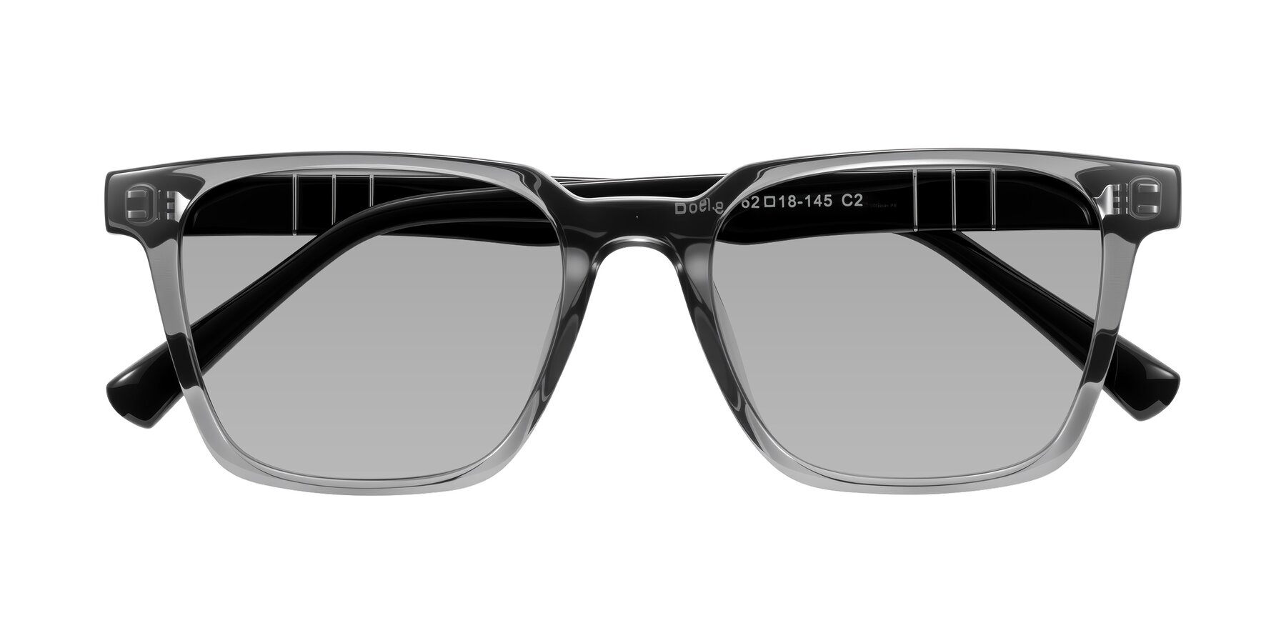 Folded Front of Doelum in Gray/Black with Light Gray Tinted Lenses