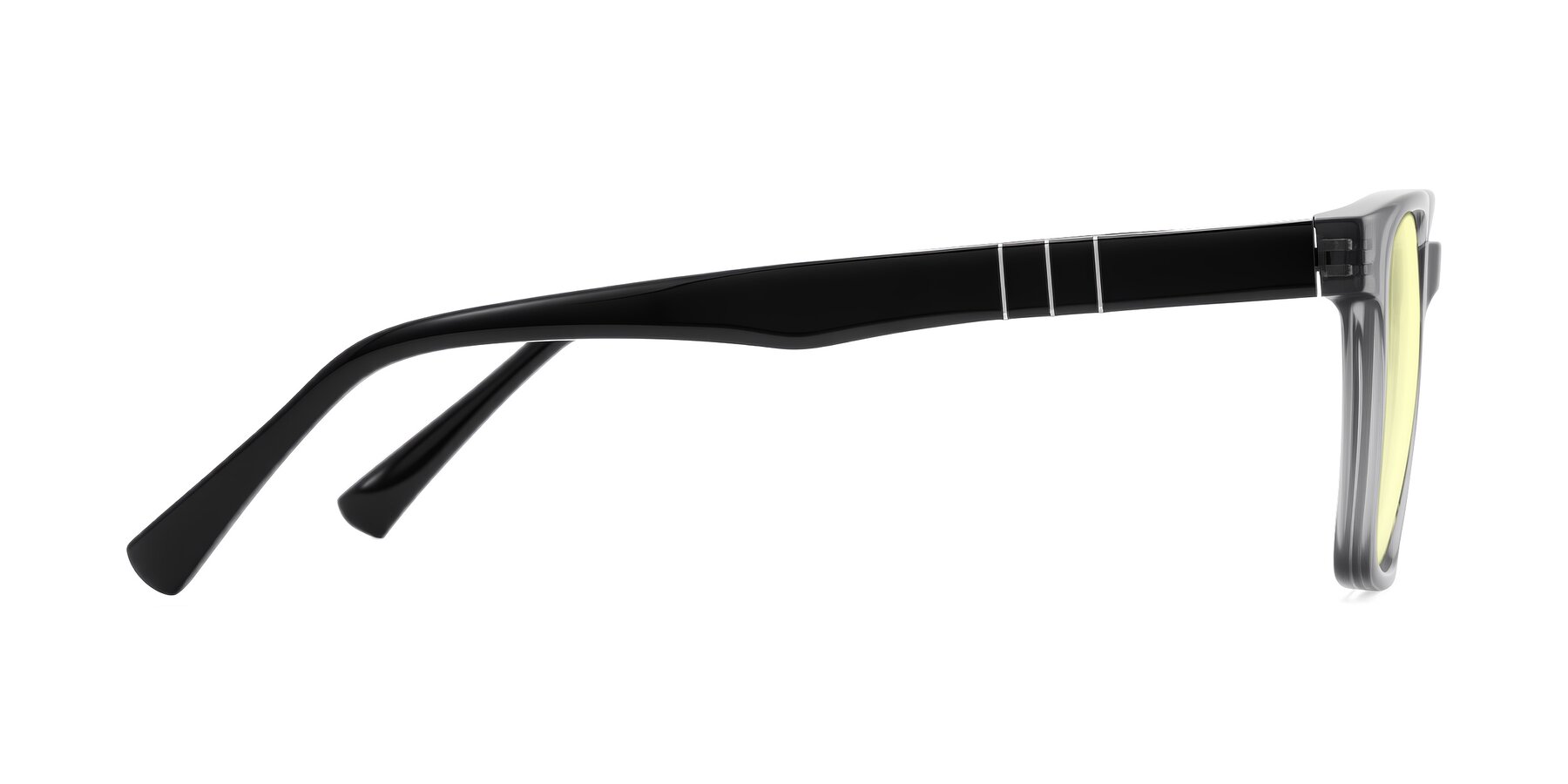 Side of Doelum in Gray/Black with Light Yellow Tinted Lenses