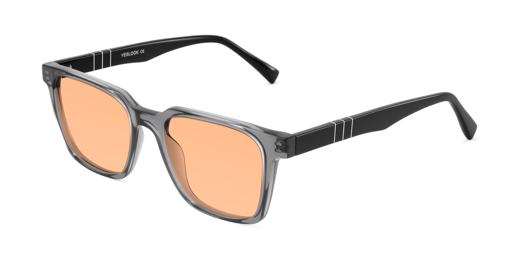 Angle of Doelum in Gray/Black with Light Orange Tinted Lenses