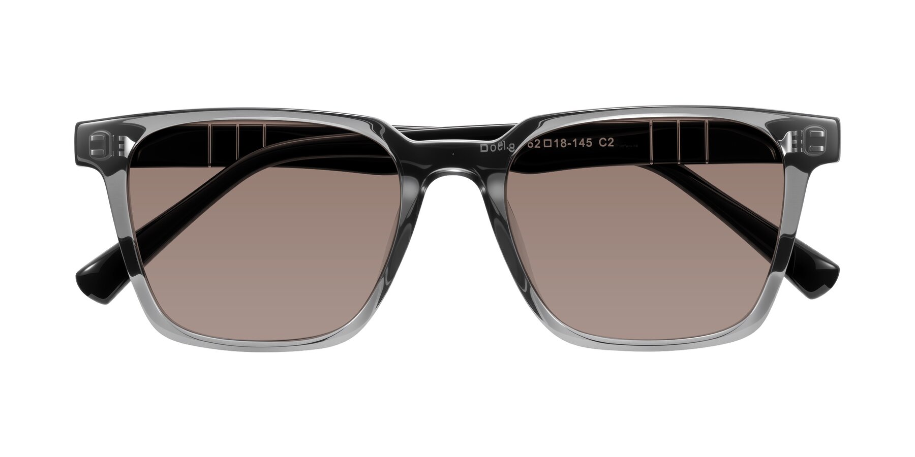 Folded Front of Doelum in Gray/Black with Medium Brown Tinted Lenses