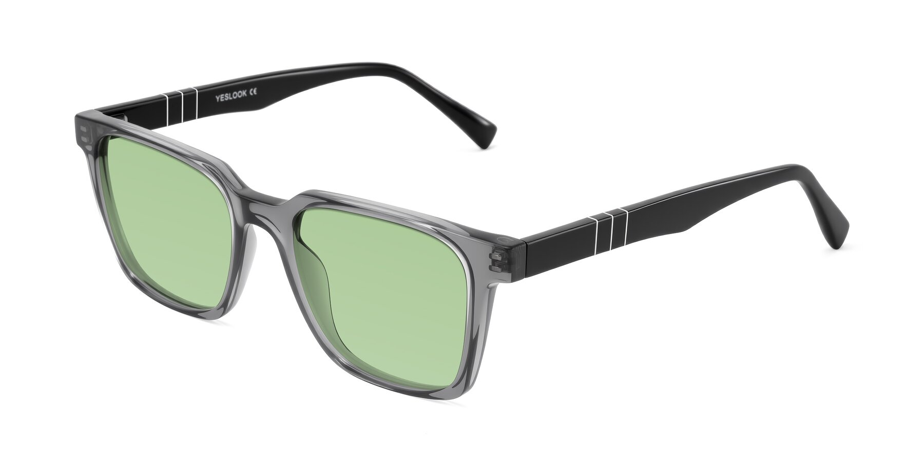 Angle of Doelum in Gray/Black with Medium Green Tinted Lenses