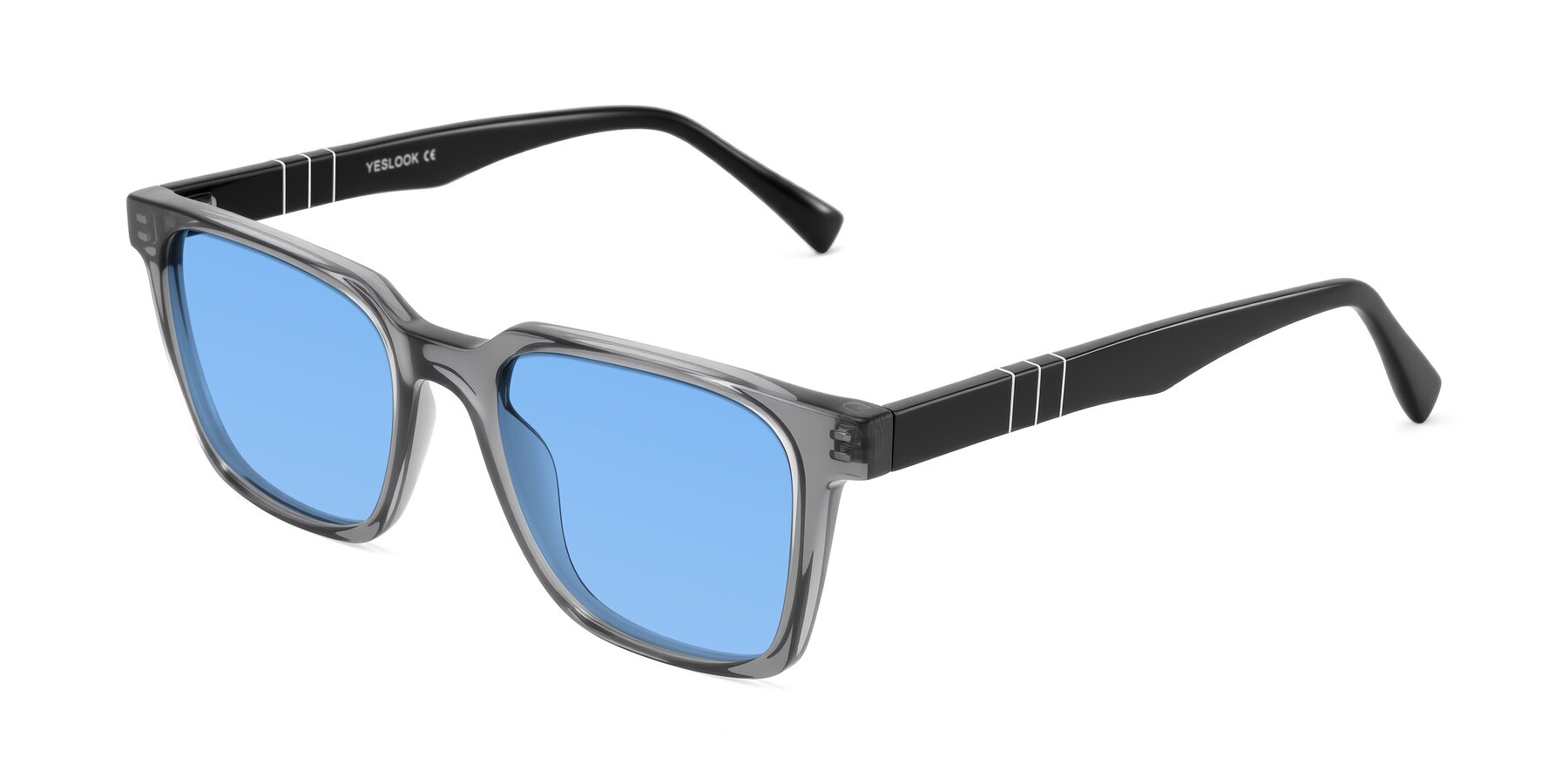 Angle of Doelum in Gray/Black with Medium Blue Tinted Lenses