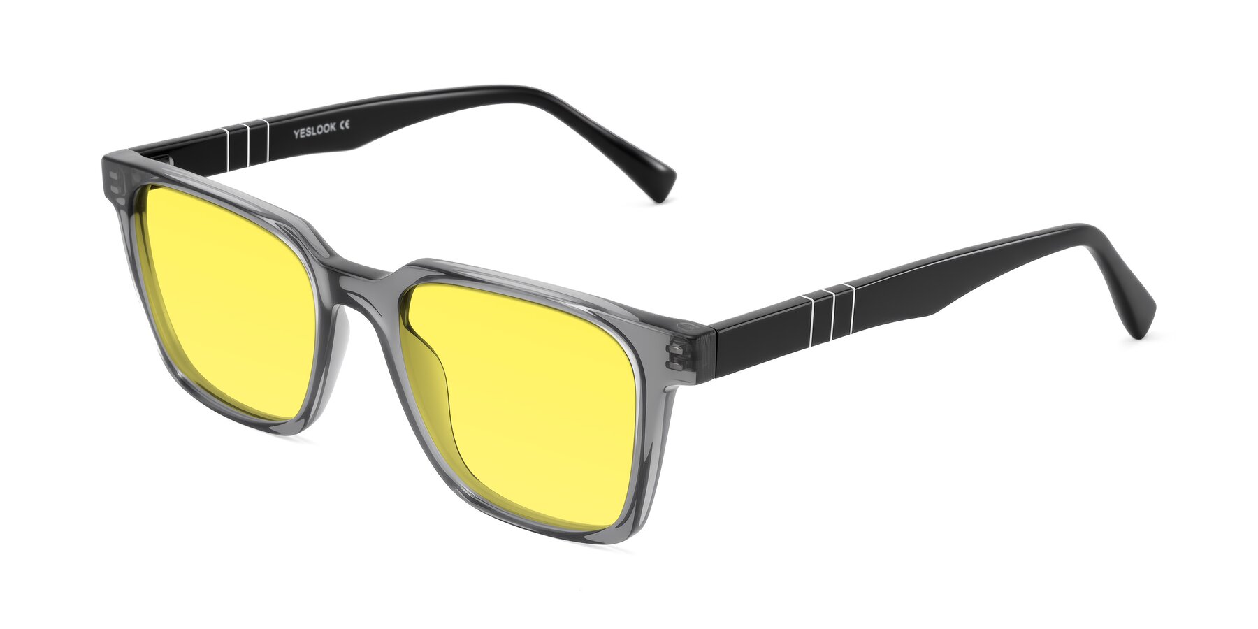 Angle of Doelum in Gray/Black with Medium Yellow Tinted Lenses