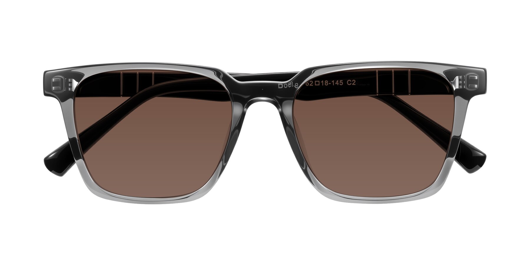 Folded Front of Doelum in Gray/Black with Brown Tinted Lenses