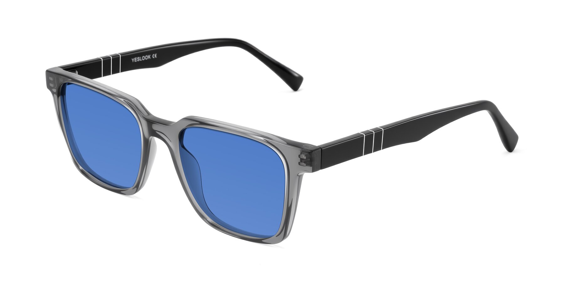 Angle of Doelum in Gray/Black with Blue Tinted Lenses