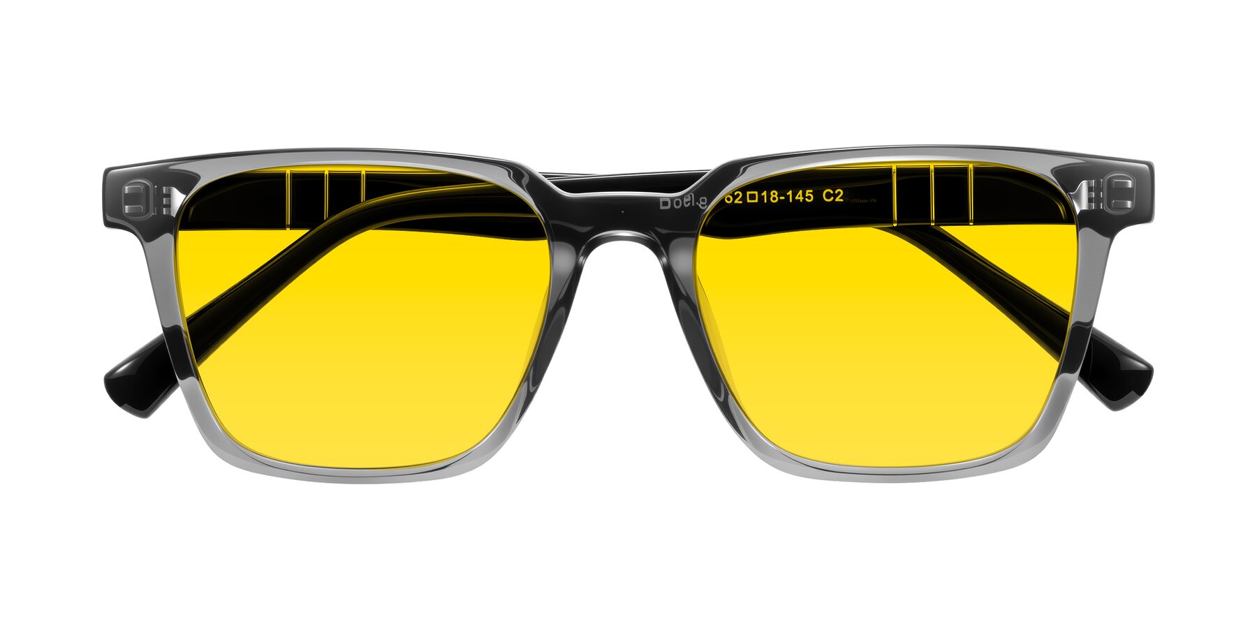 Folded Front of Doelum in Gray/Black with Yellow Tinted Lenses