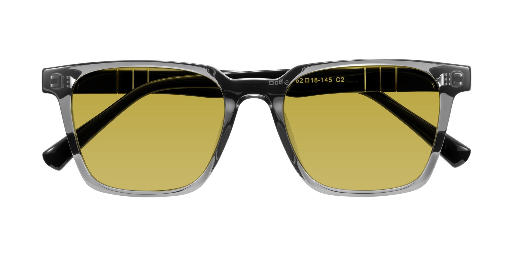 Folded Front of Doelum in Gray/Black with Champagne Tinted Lenses