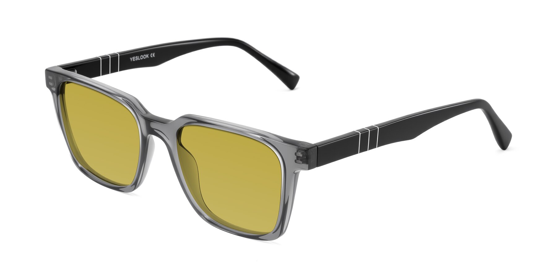 Angle of Doelum in Gray/Black with Champagne Tinted Lenses