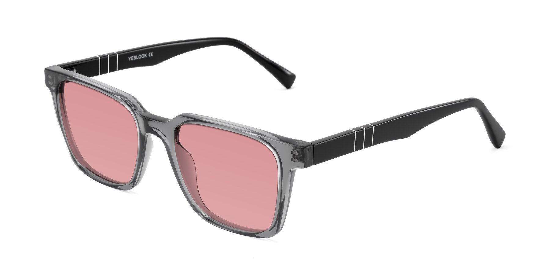 Angle of Doelum in Gray/Black with Medium Garnet Tinted Lenses