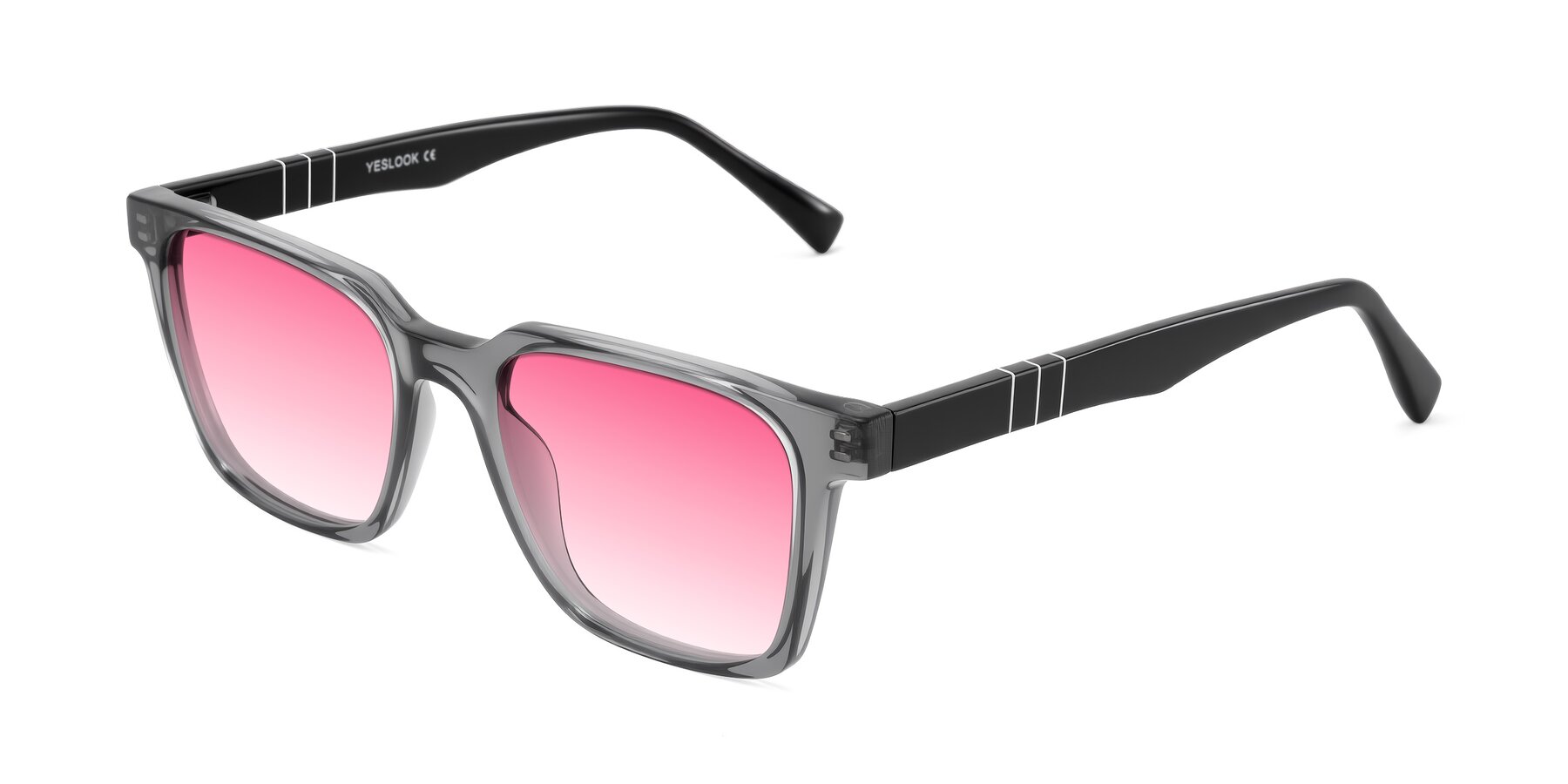 Angle of Doelum in Gray/Black with Pink Gradient Lenses