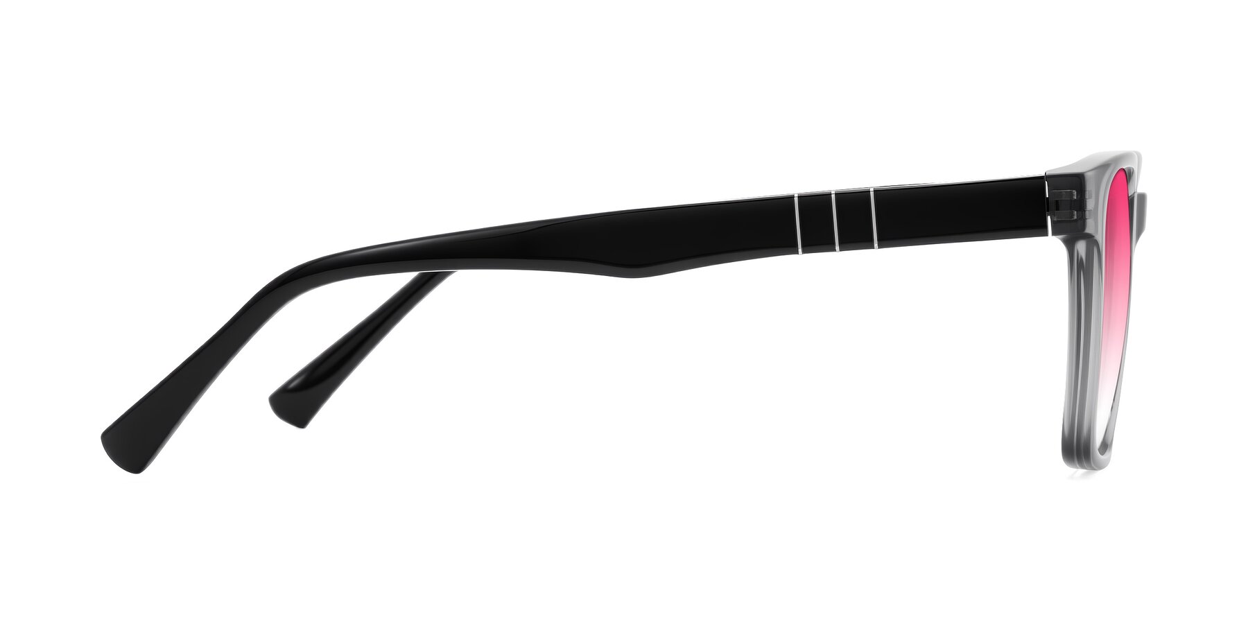 Side of Doelum in Gray/Black with Pink Gradient Lenses