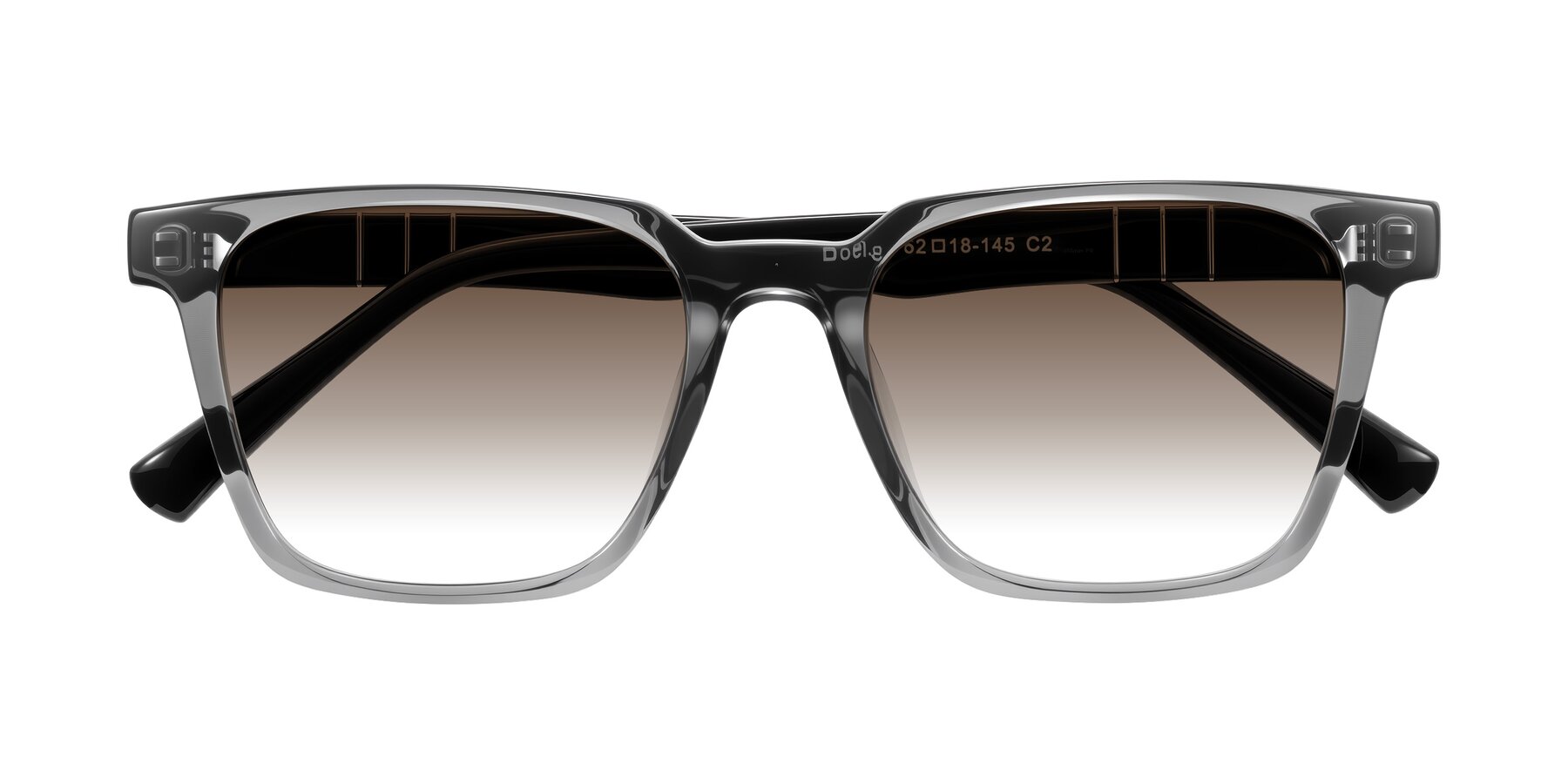 Folded Front of Doelum in Gray/Black with Brown Gradient Lenses