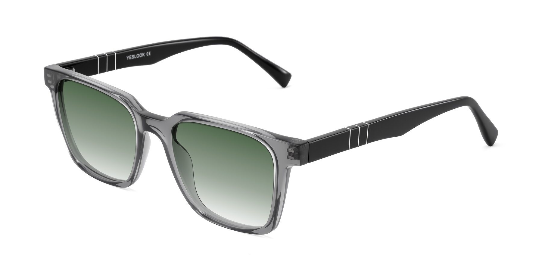 Angle of Doelum in Gray/Black with Green Gradient Lenses