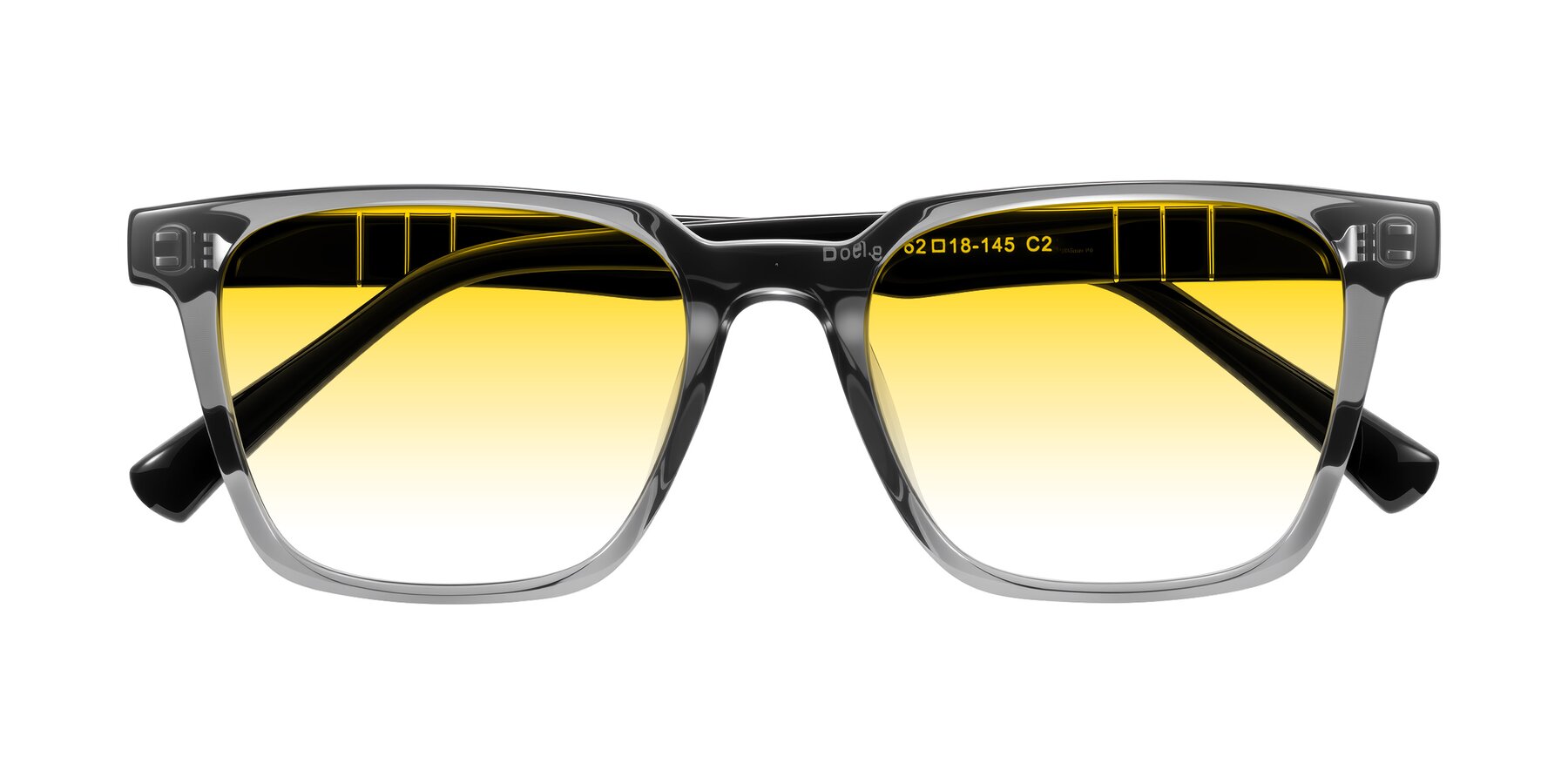 Folded Front of Doelum in Gray/Black with Yellow Gradient Lenses