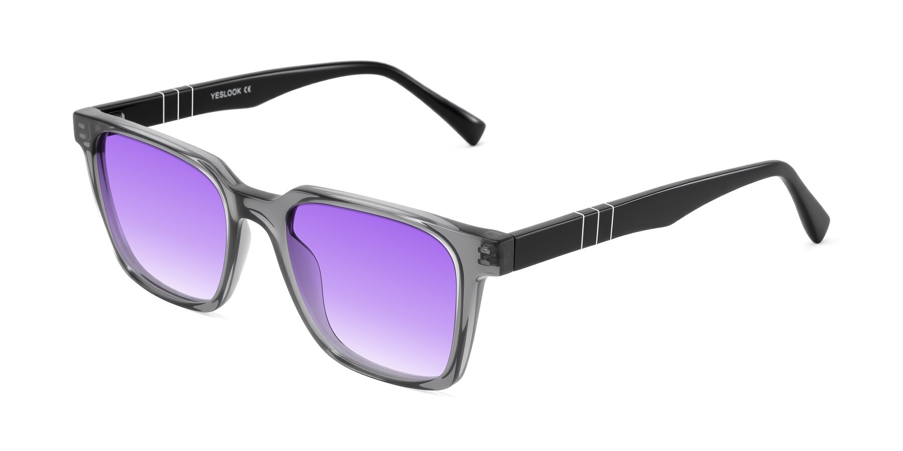 Angle of Doelum in Gray/Black with Purple Gradient Lenses