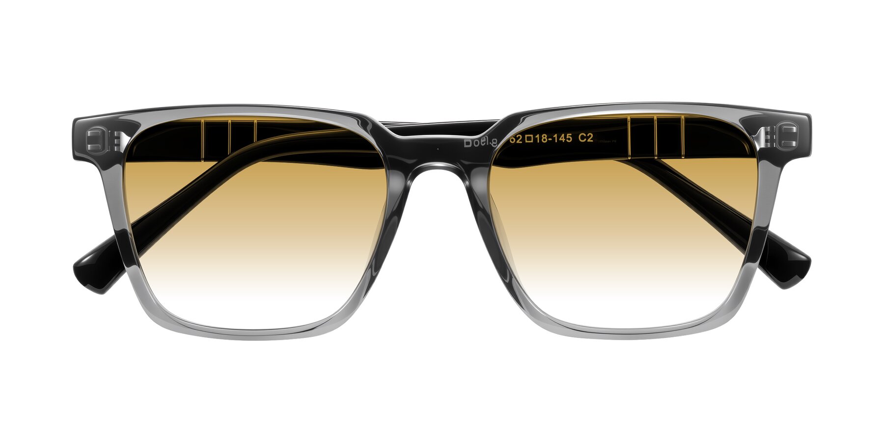 Folded Front of Doelum in Gray/Black with Champagne Gradient Lenses