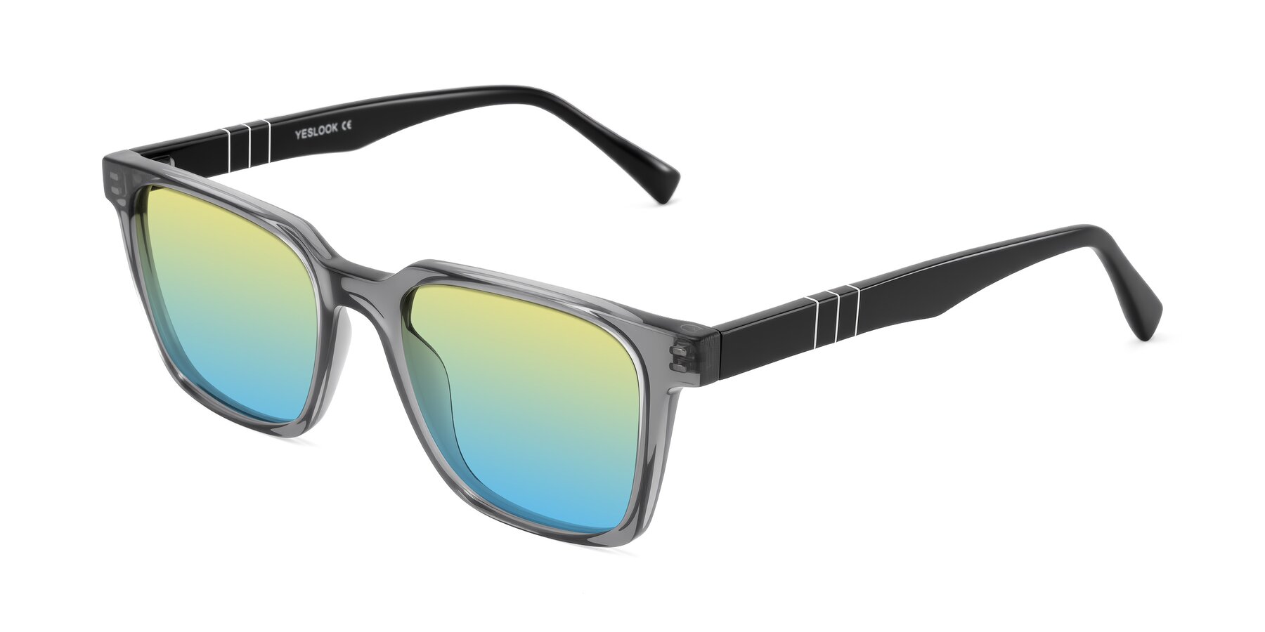 Angle of Doelum in Gray/Black with Yellow / Blue Gradient Lenses