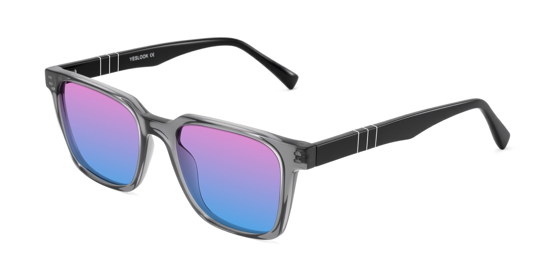 Angle of Doelum in Gray/Black with Pink / Blue Gradient Lenses