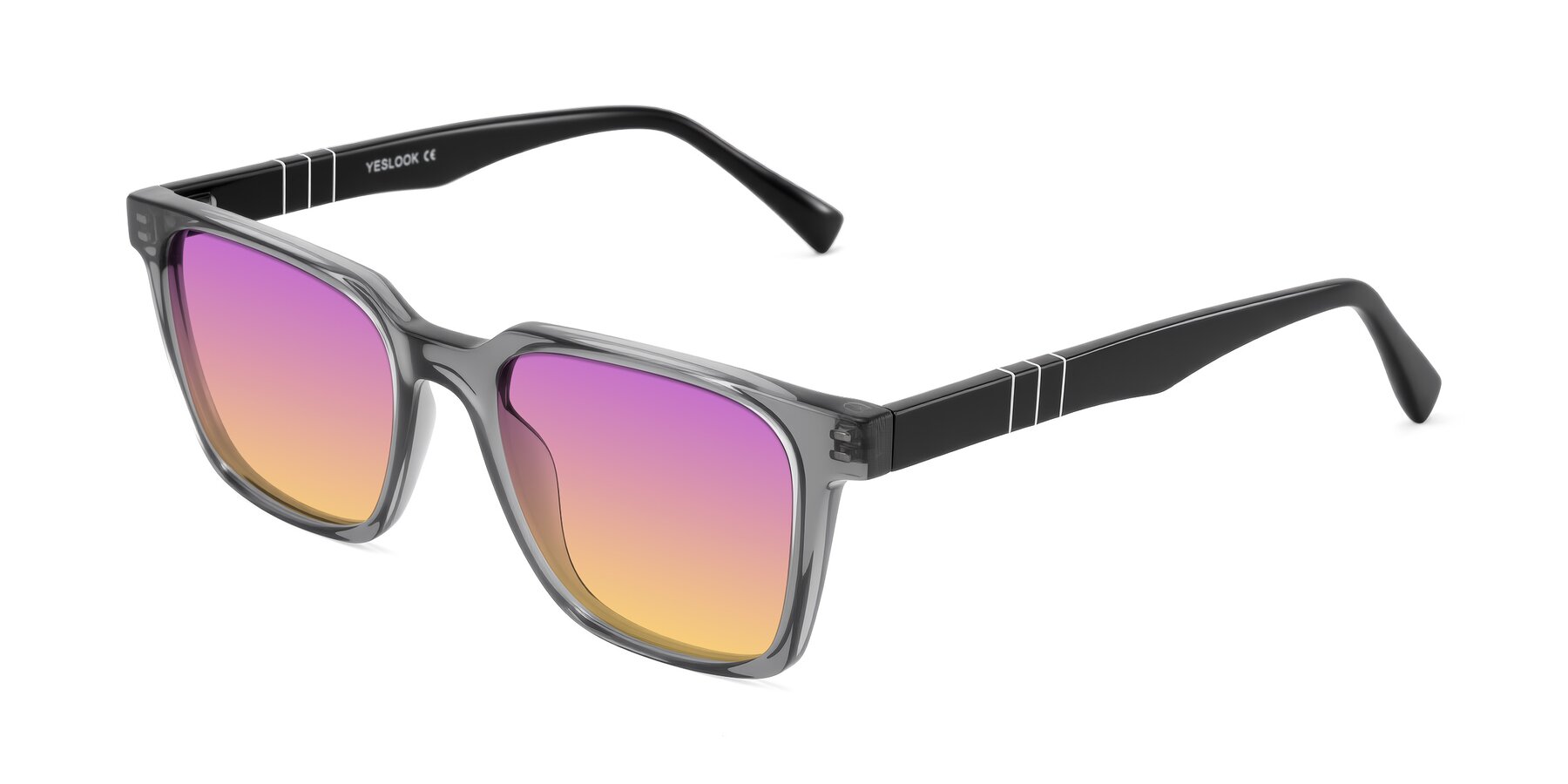 Angle of Doelum in Gray/Black with Purple / Yellow Gradient Lenses