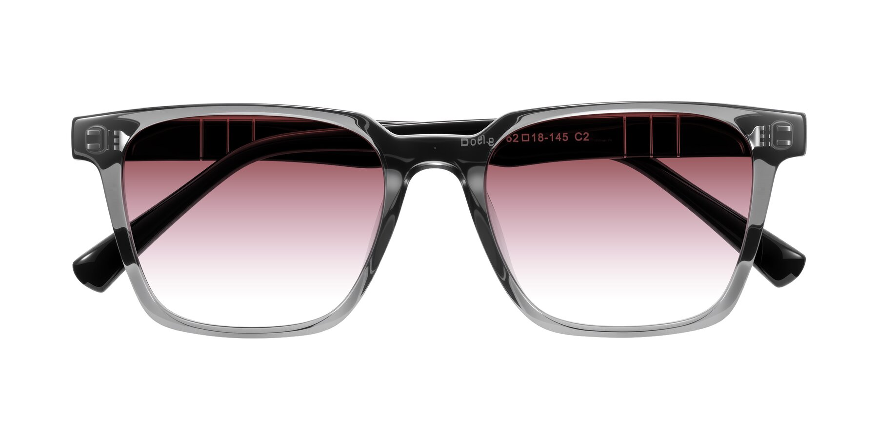 Folded Front of Doelum in Gray/Black with Garnet Gradient Lenses