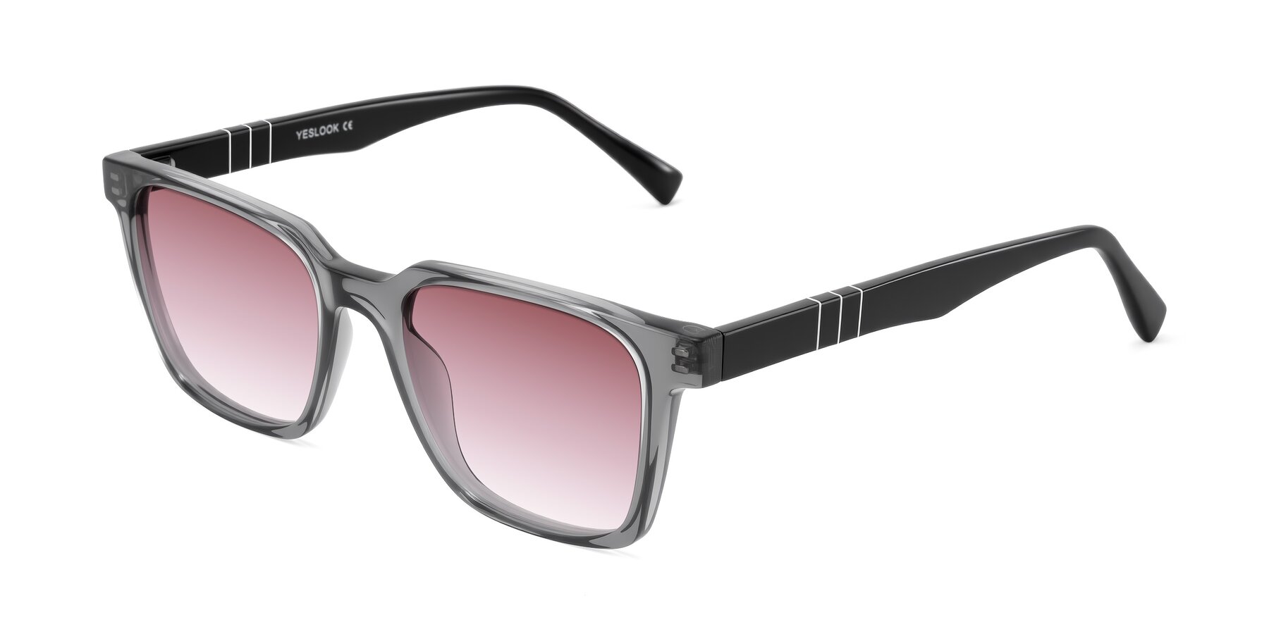 Angle of Doelum in Gray/Black with Garnet Gradient Lenses