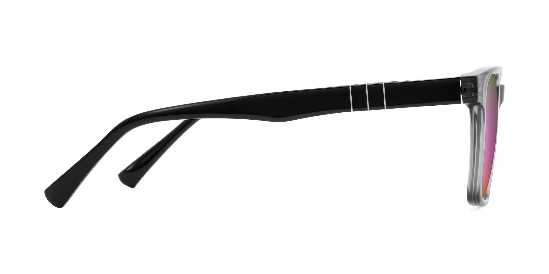 Side of Doelum in Gray/Black with Pink Mirrored Lenses