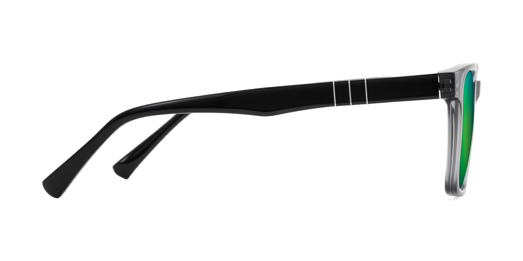 Side of Doelum in Gray/Black with Green Mirrored Lenses